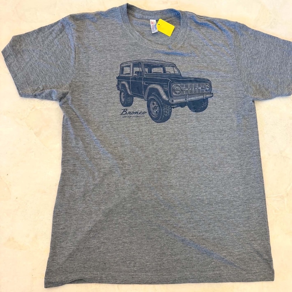 Ford Bronco Garage Project Gray Graphic T-Shirt L American Apparel